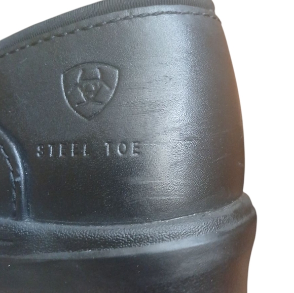 ARIAT Black Leather Safety Clog Womens Slip-On Steel Toe Work Shoe Size 6.5 - Picture 13 of 15
